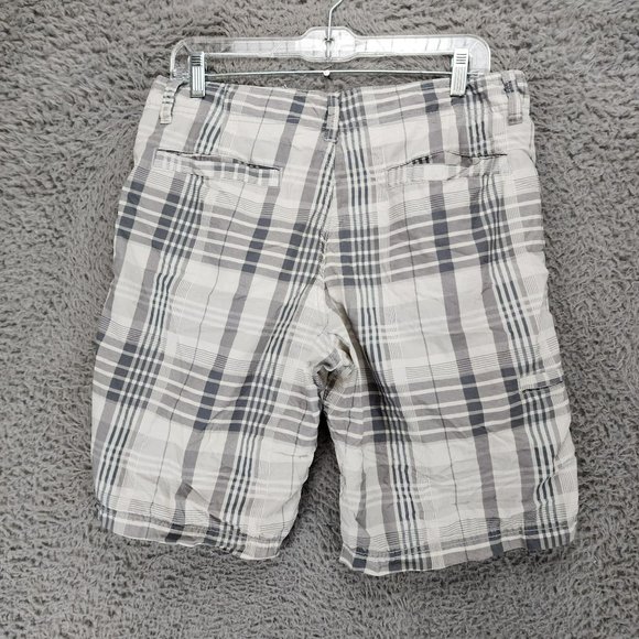 Old Navy Shorts Mens 31 Myles Mason Gray Plaid Stretch Mid Rise Cargo - Picture 8 of 14
